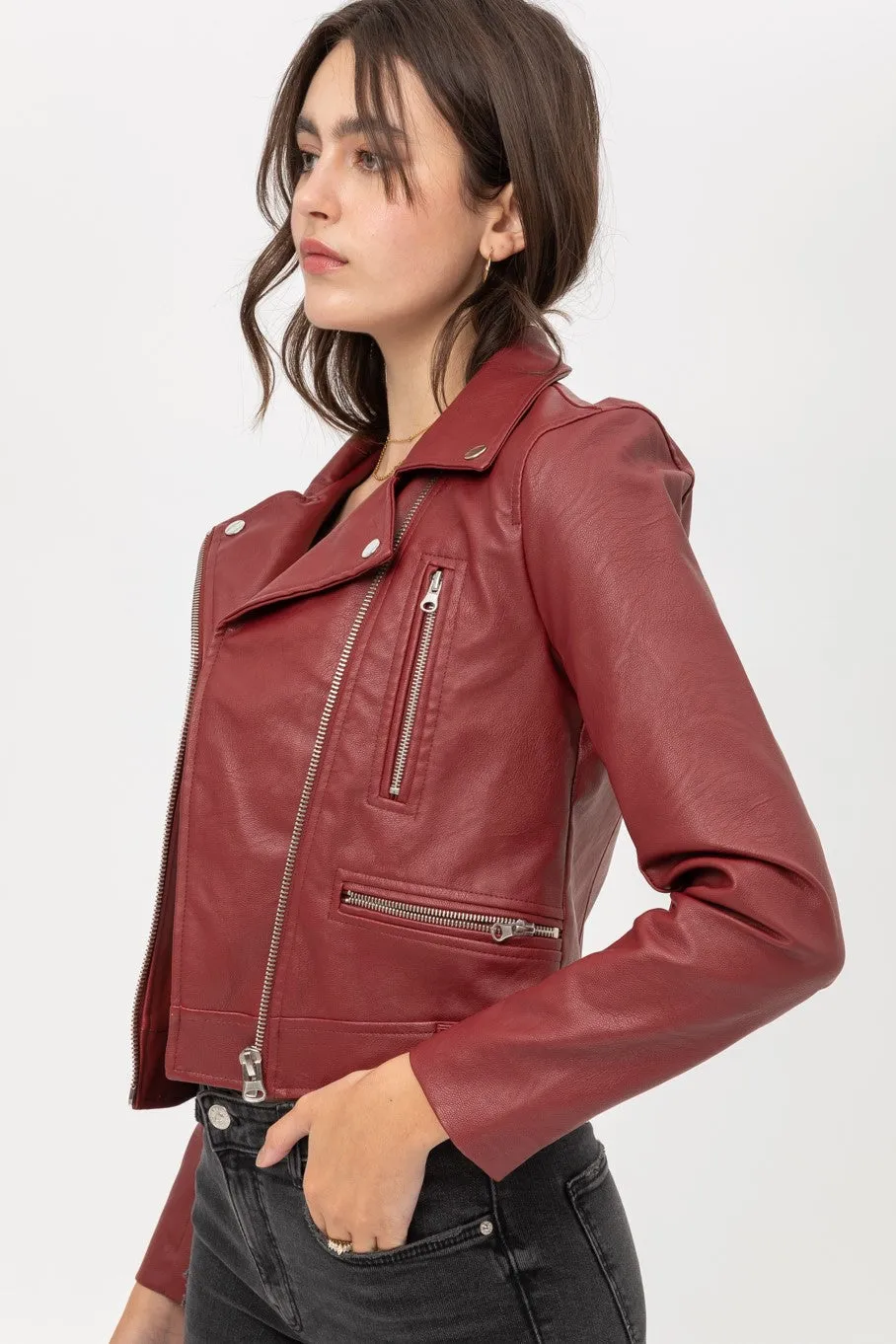 Wine Moto Jacket