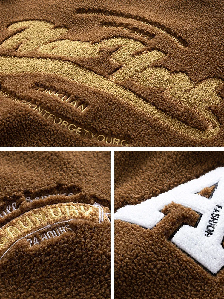 Winter Fleece Thick Bomber Jacket Men/Warm Baseball Coat