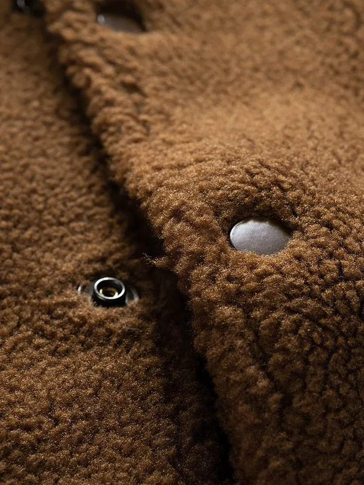 Winter Fleece Thick Bomber Jacket Men/Warm Baseball Coat