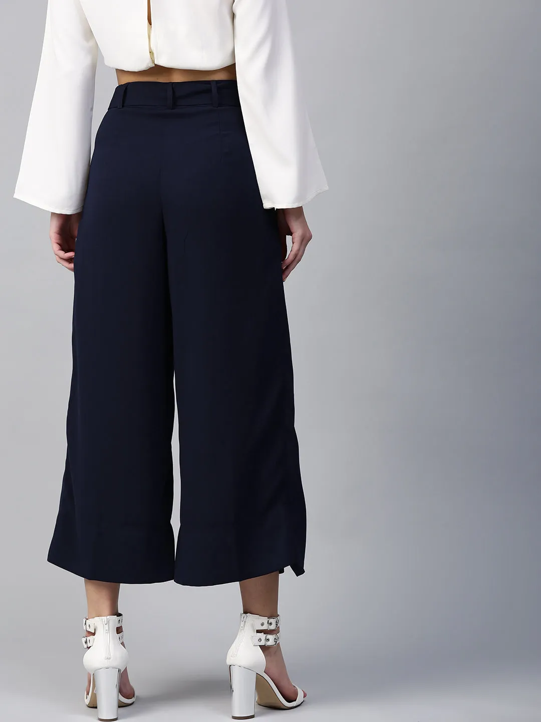 Women Navy Wrap Pants