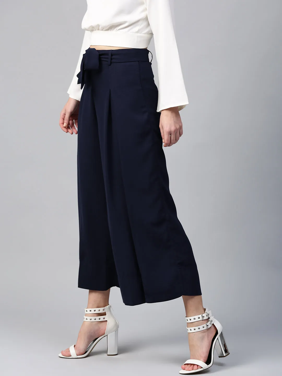 Women Navy Wrap Pants