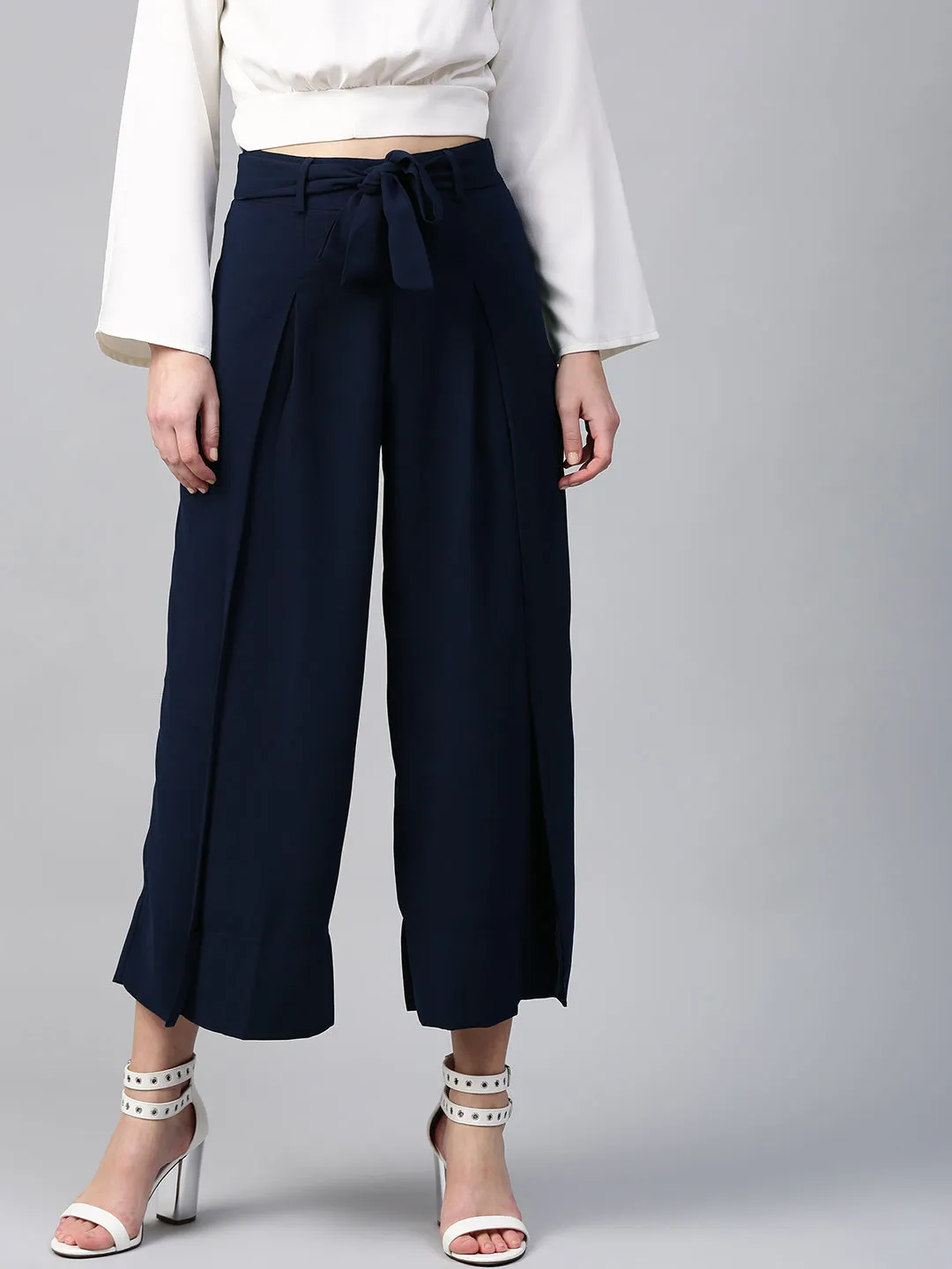 Women Navy Wrap Pants