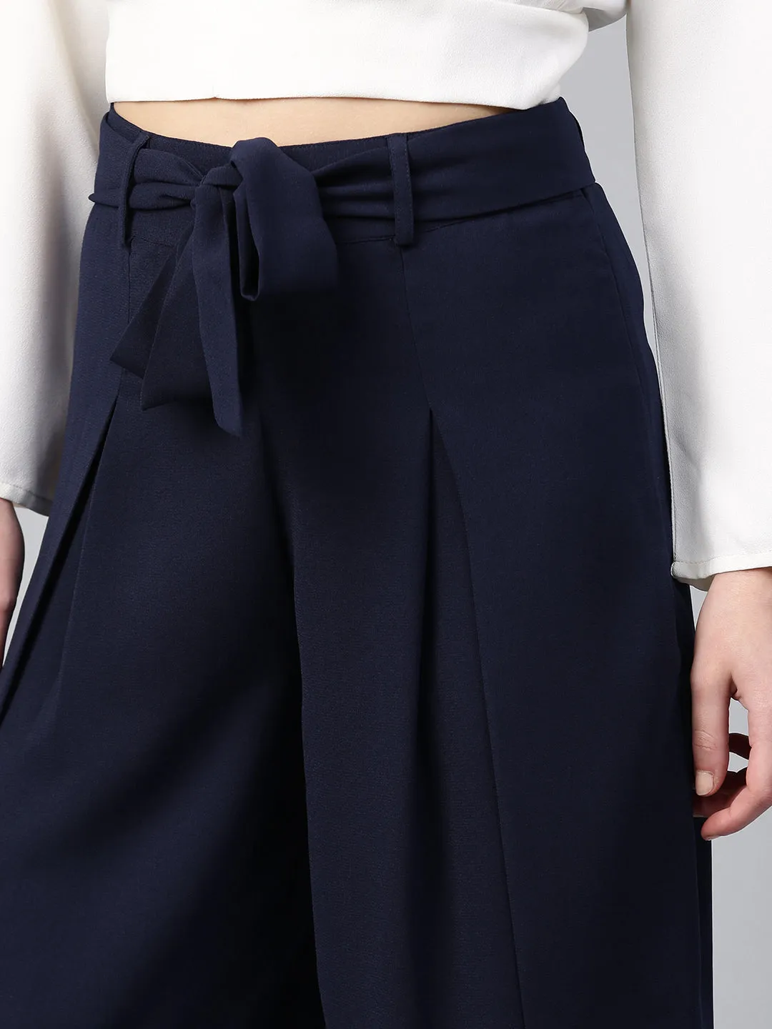 Women Navy Wrap Pants