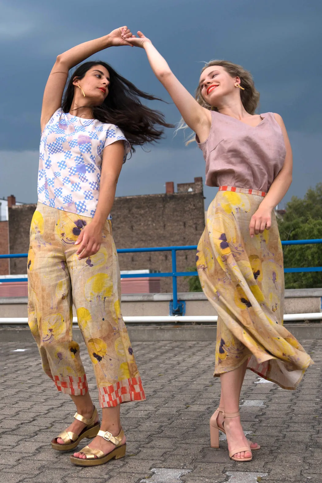 Yellow Jellyfish Linen Culottes