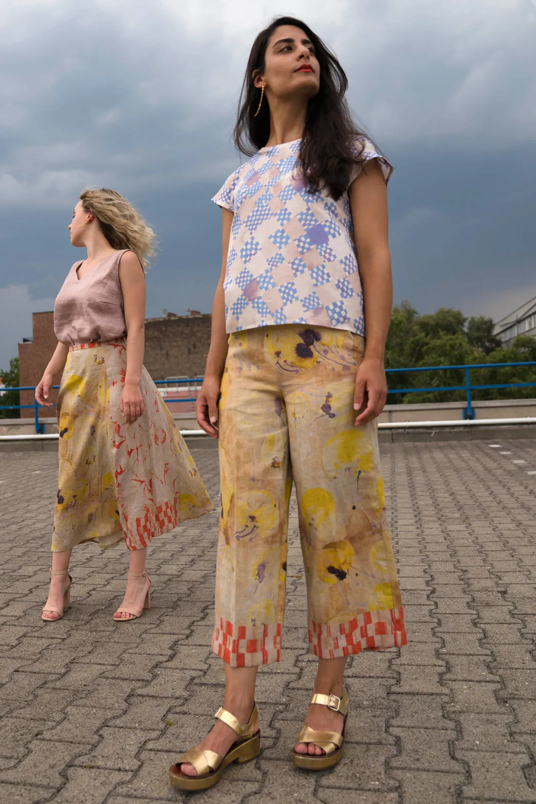 Yellow Jellyfish Linen Culottes