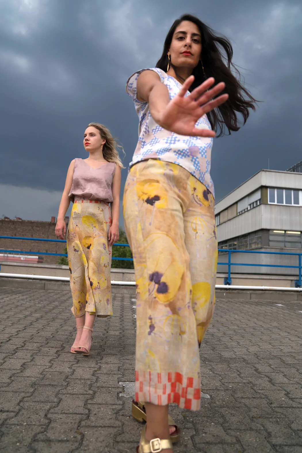 Yellow Jellyfish Linen Culottes