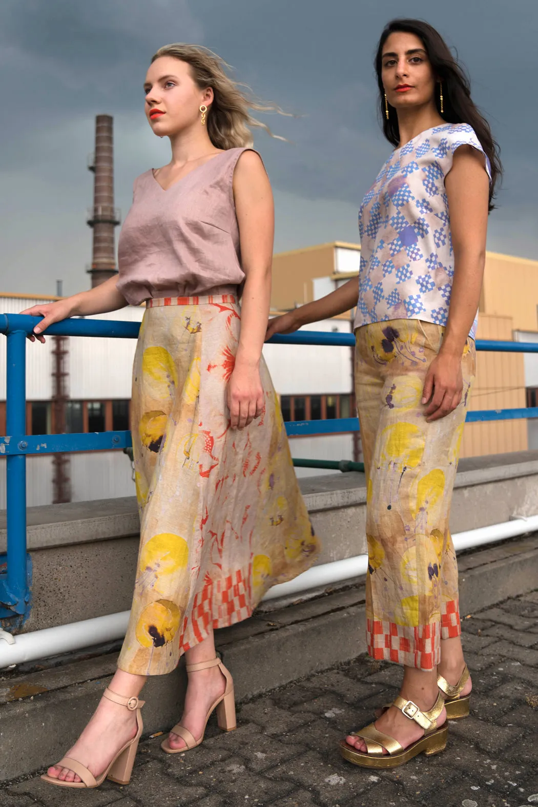Yellow Jellyfish Linen Culottes